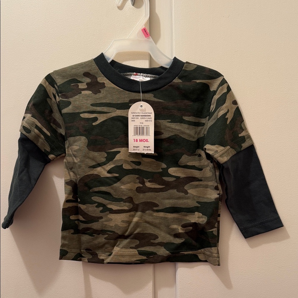 Camo Long Sleeve Kids Shirt